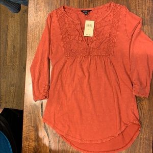 NWT Lucky Brand 100% Cotton Eyelet Shirt